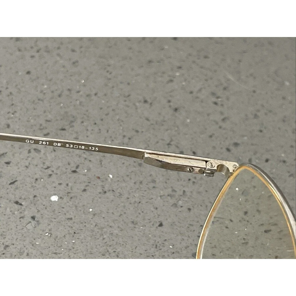 GUESS GU261 Eyeglasses Frames ONLY DB 53-18-135 tortoise full rim Japan gold